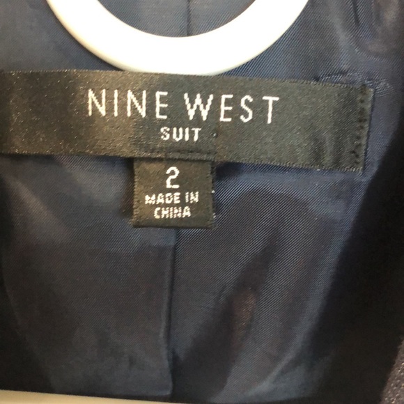 Womens sz 2 fitted denim suit blazer with shoulder pads - Picture 9 of 9